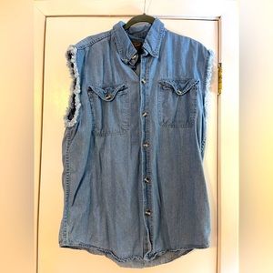 Sleeveless Denim Shirt